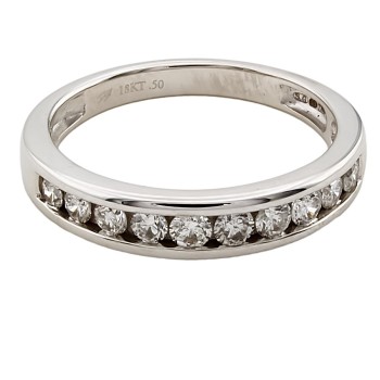 18ct White Gold Diamond 0.50cts Half Eternity Ring size N